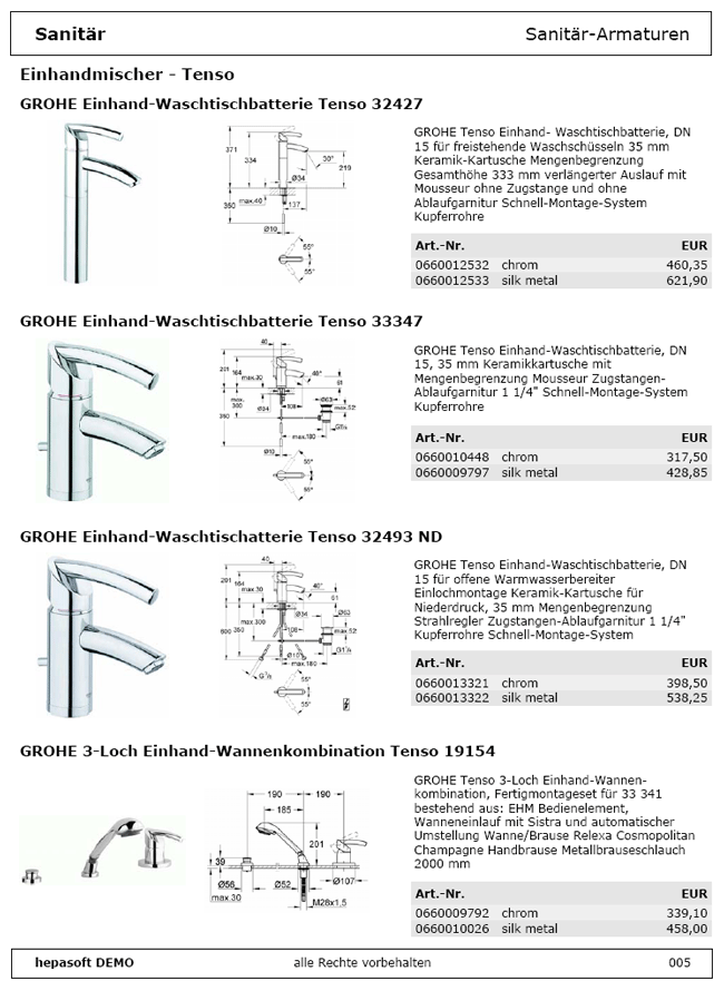 hepaKatalog Musterseite 2